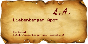 Liebenberger Apor névjegykártya